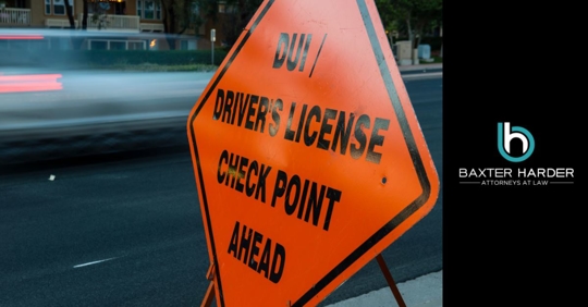 dui and driver's license checkpoint road sign