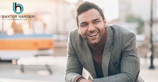 man happy smiling at camera